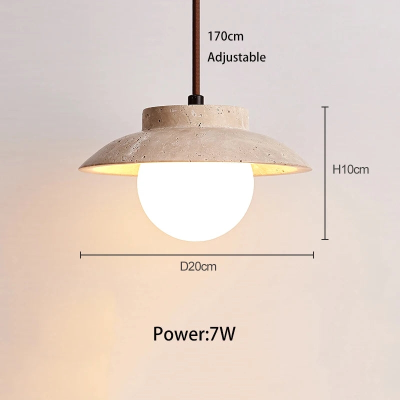 Travertine LED Stone Pendant Light T2160