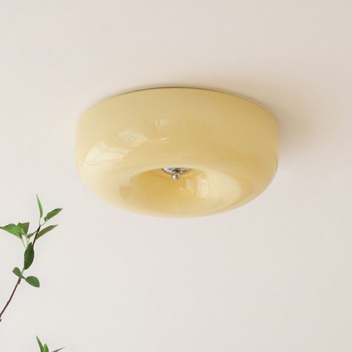 Bauhaus Cream Pudding Glass Ceiling Lamp S193