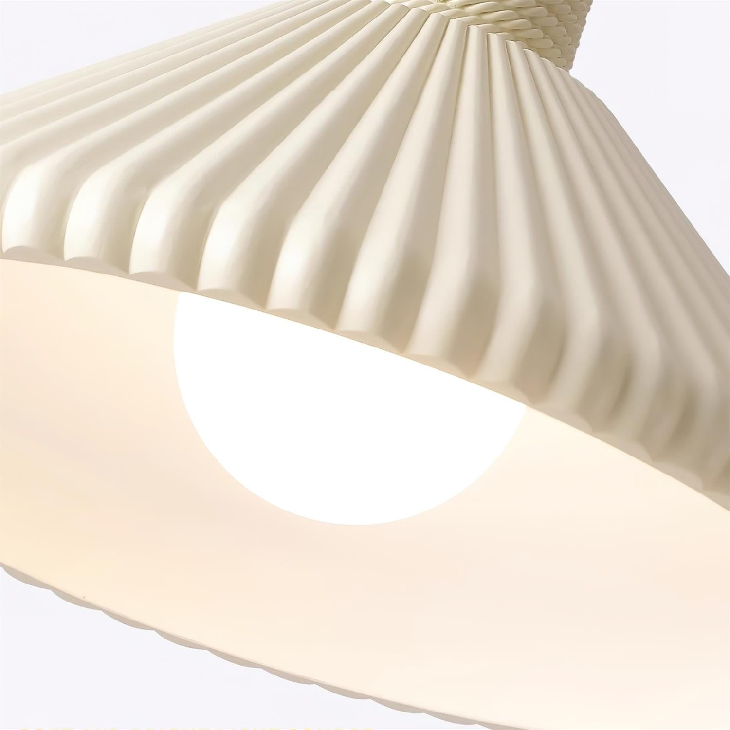 Cream Style Cone Striped Pendant Lamp M229