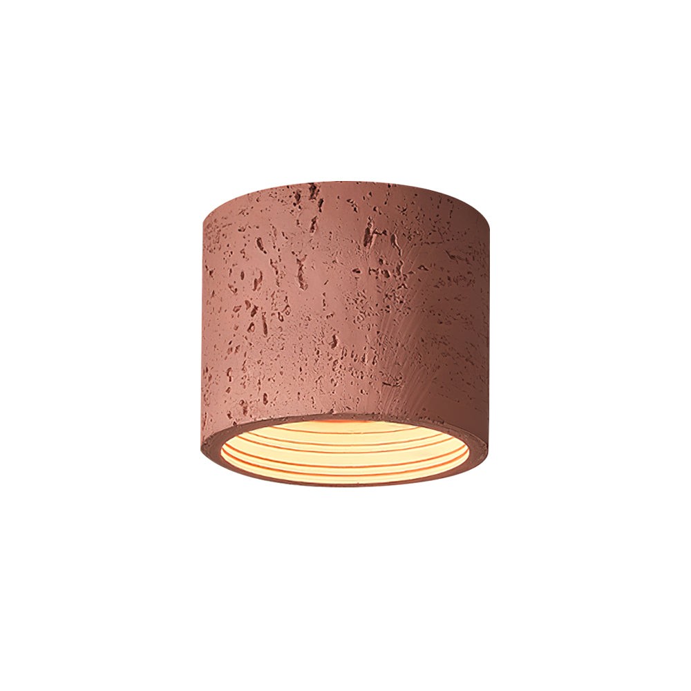 Cylindrical Ceiling Light - Modern Travertine Living Room M72