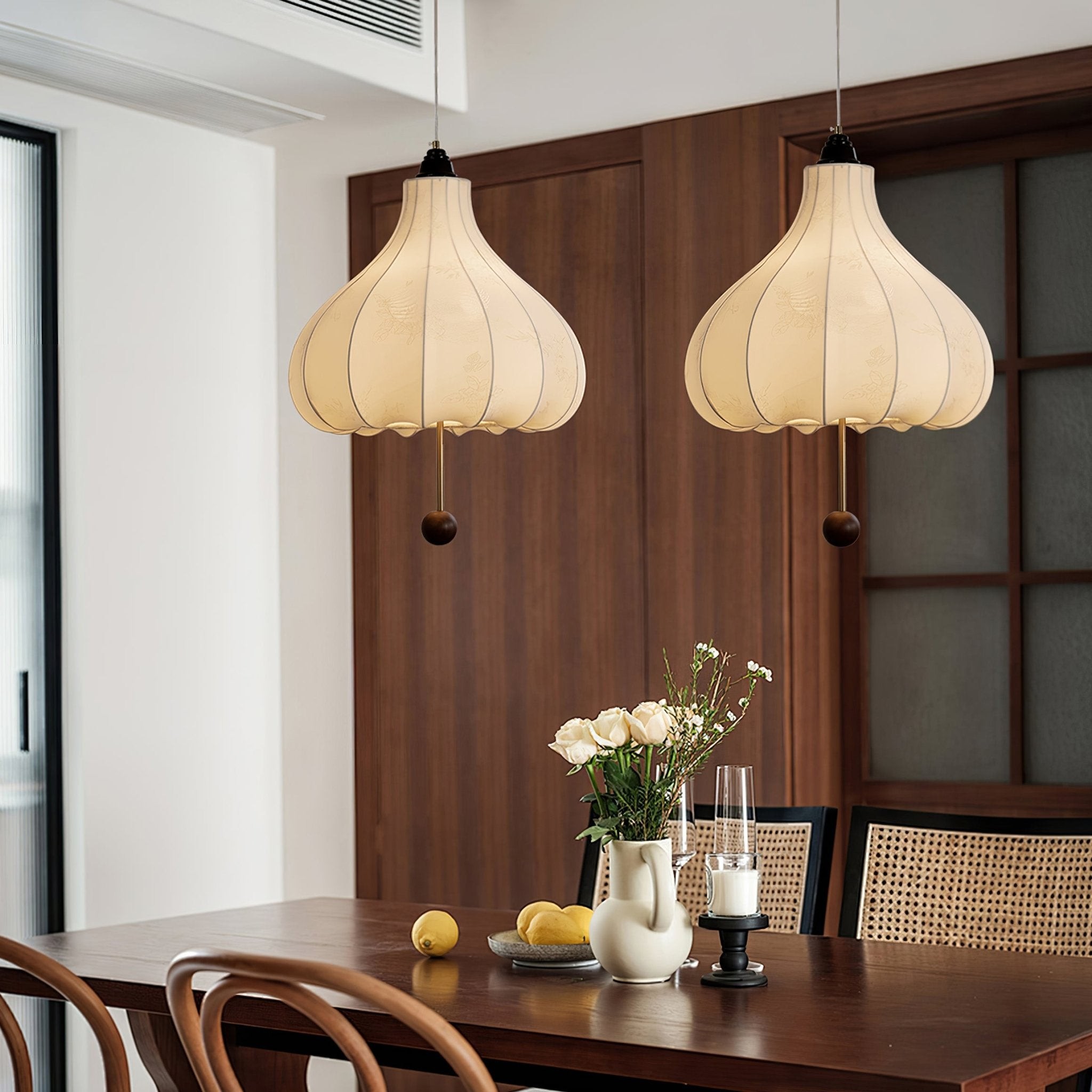 Retro Chestnut Fabric Pendant Light M465