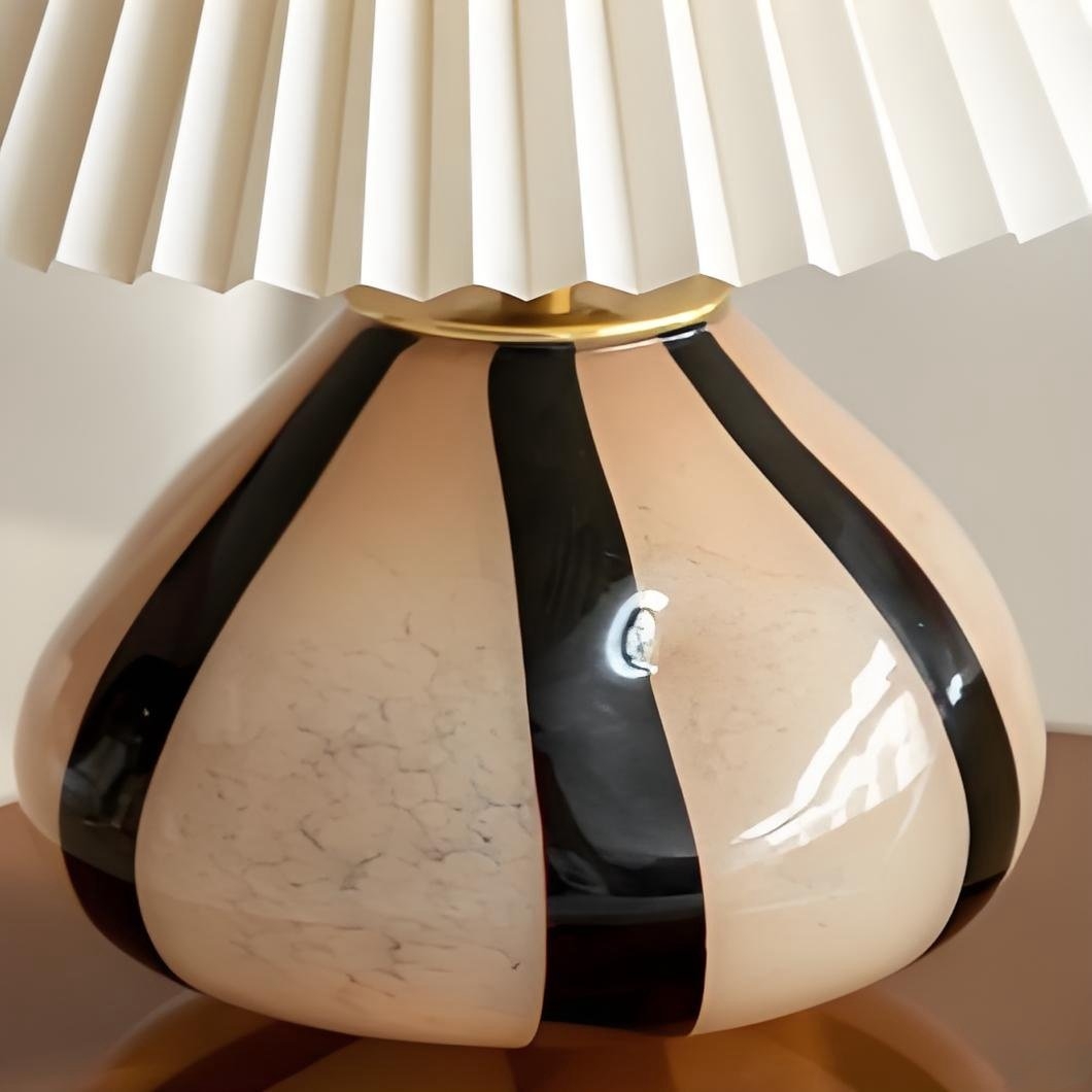 Undara Decorative Table Lamp – Fabric Shade Glass Base for Home T591