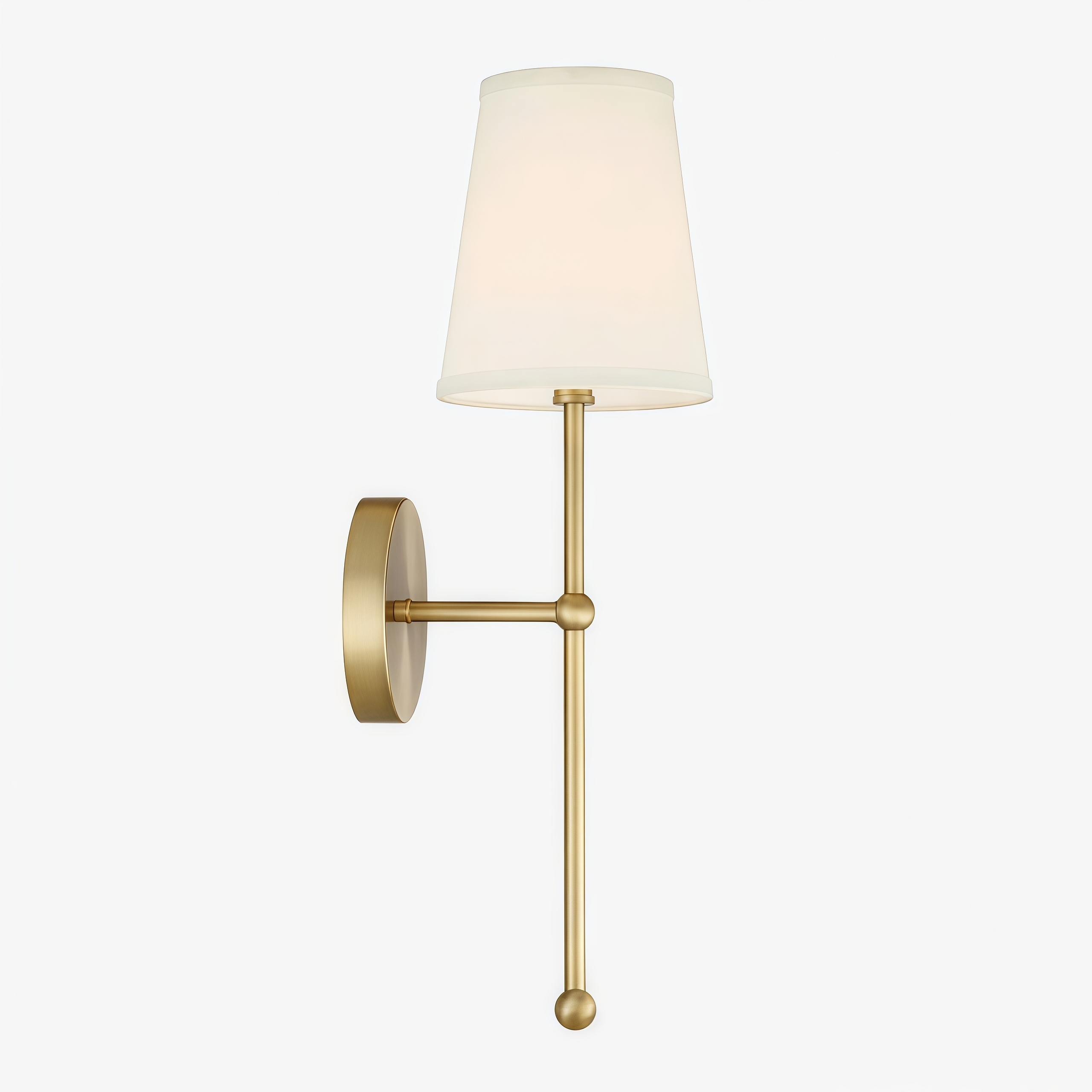 Meshara Minimalist Gold Wall Lamp - Metal and Fabric Material for Living Room T1176