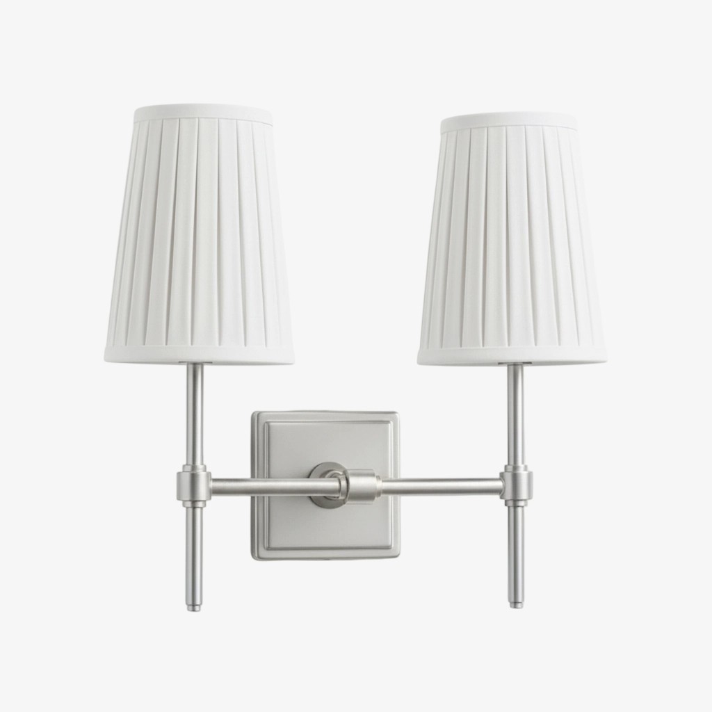 Derlina Stylish Retro Wall Lamp with White Linen Shades – Modern Industrial Design for Any Room T273