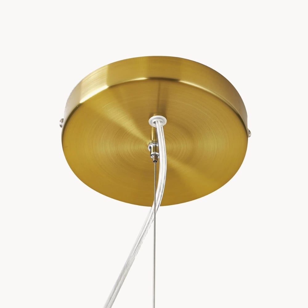 Glissora Soft Curved Glass Pendant Light - Hanging Pendant Glass and Metal for Dining and Kitchen Island T793