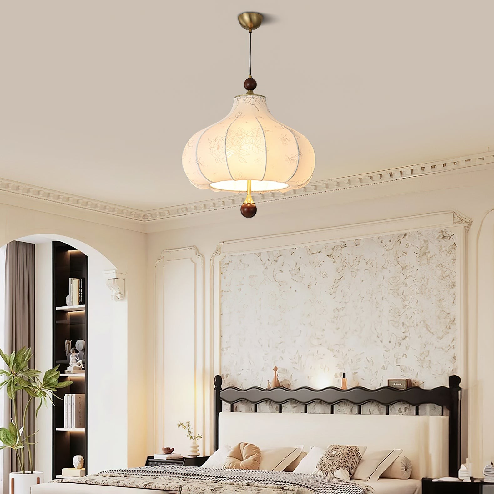 French Retro Fabric Pattern Pendant Lamp M562