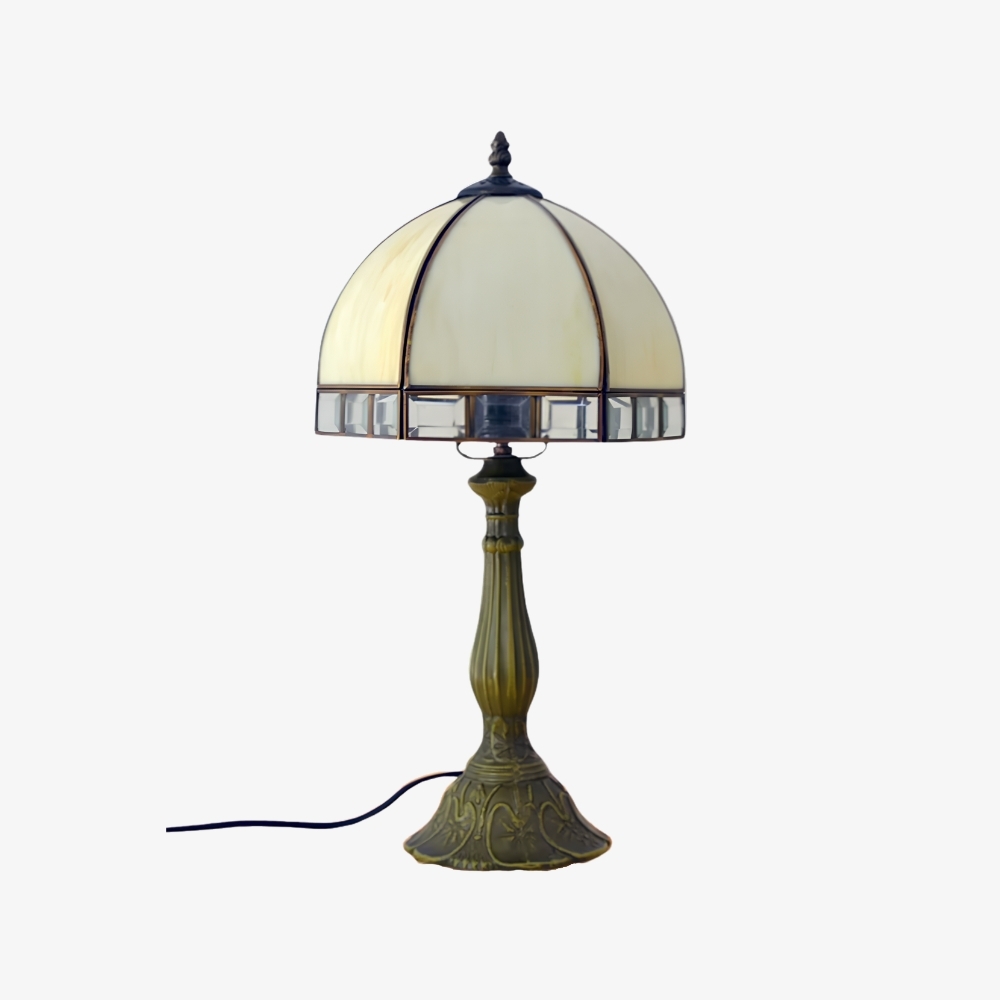 TF Tivanny Art Deco Stained Glass Table Lamp - Vintage Style for Bedroom or Living Room T2236