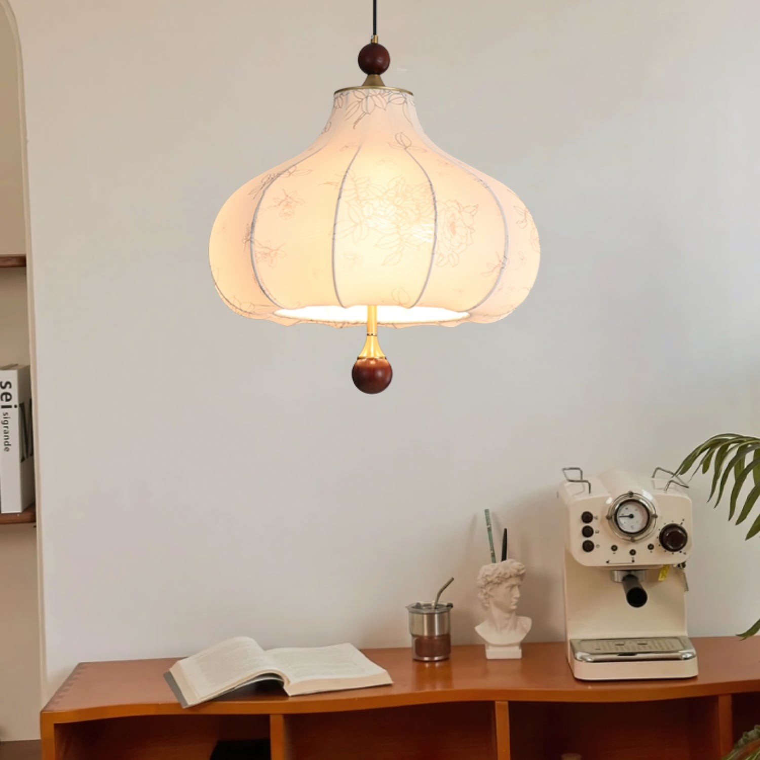 French Retro Fabric Pattern Pendant Lamp M562