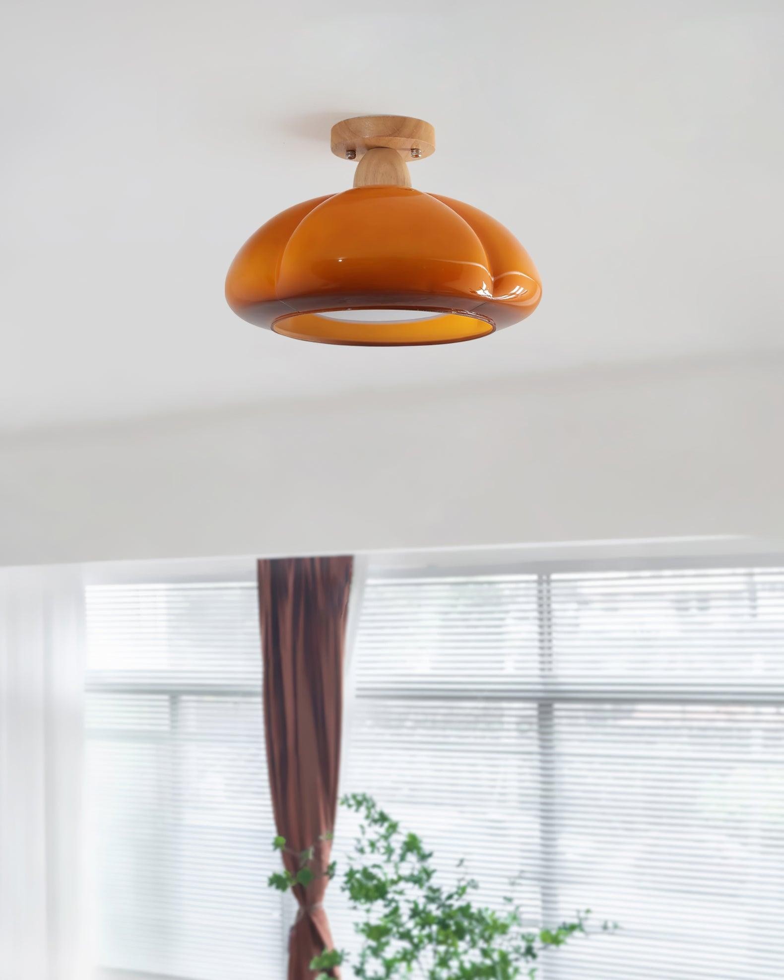 Pumpkin Glass Pendant Light For Kitchen M171