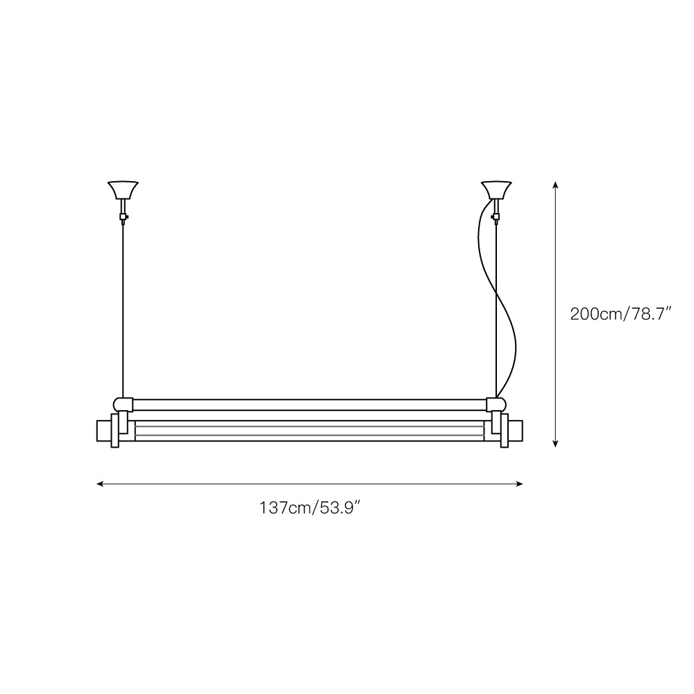 DDR Industrial Tube Pendant Light T1708
