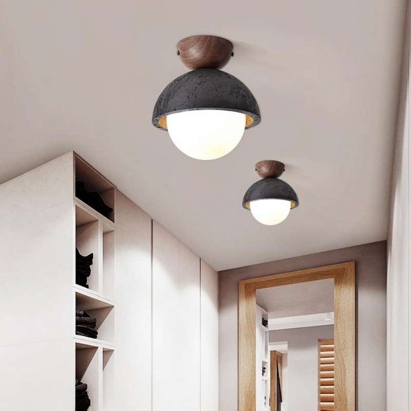 Modern Semicircular Ceiling Light – Travertine Retro Finish S296