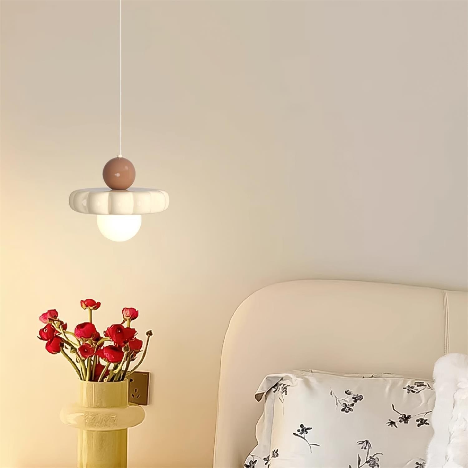 Cream Style Long Line Pumpkin Texture Pendant Lamp M173