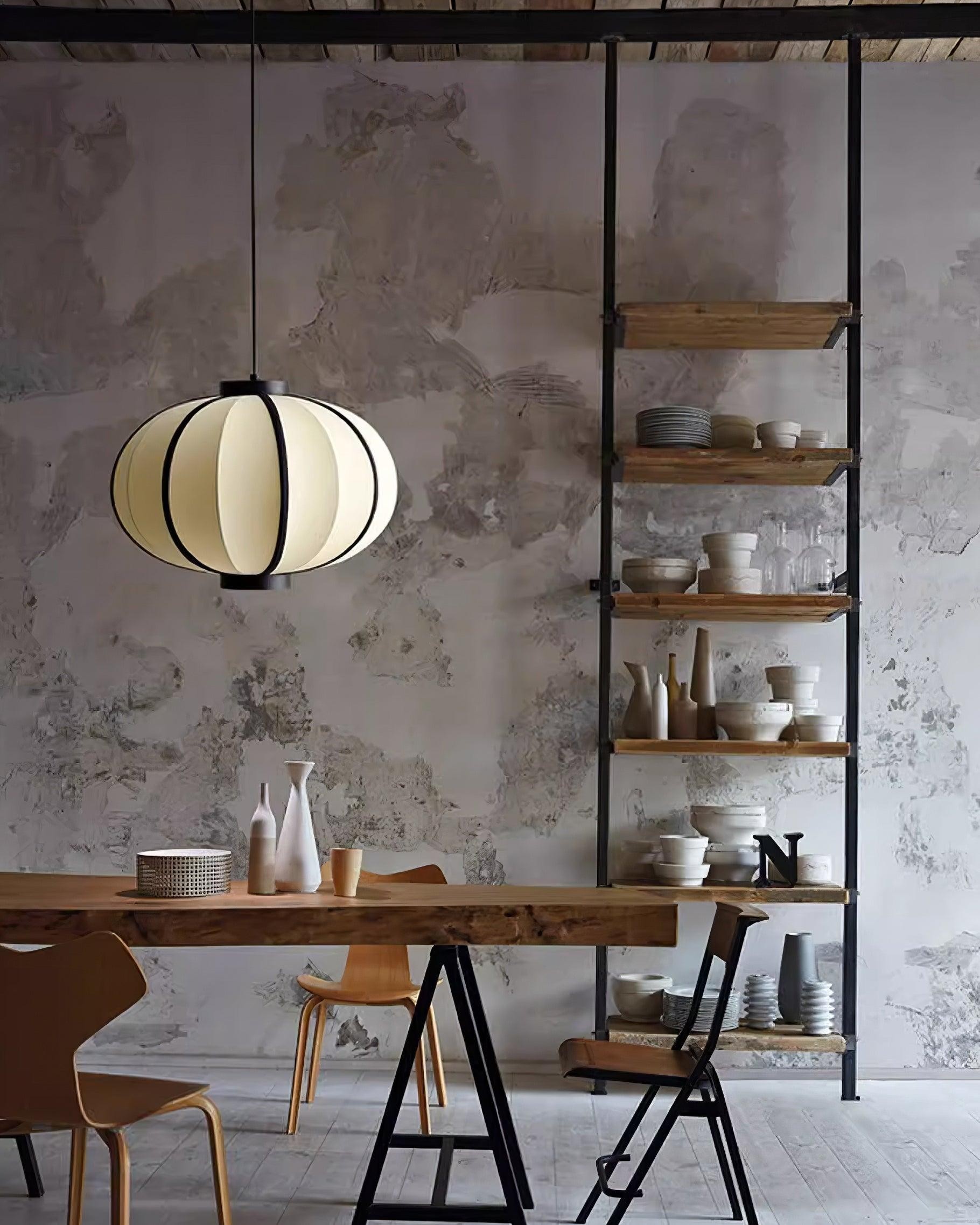 Minimalist Black and White Lantern Pendant Lamp M118