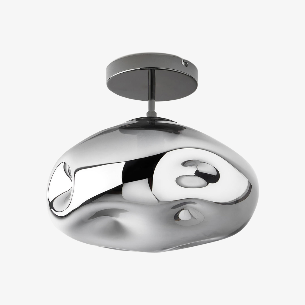 Glissora Reflective Glass Semi-Flush Ceiling Lamp - Sculptural Design Versatile Finish for Hallways Dining T799