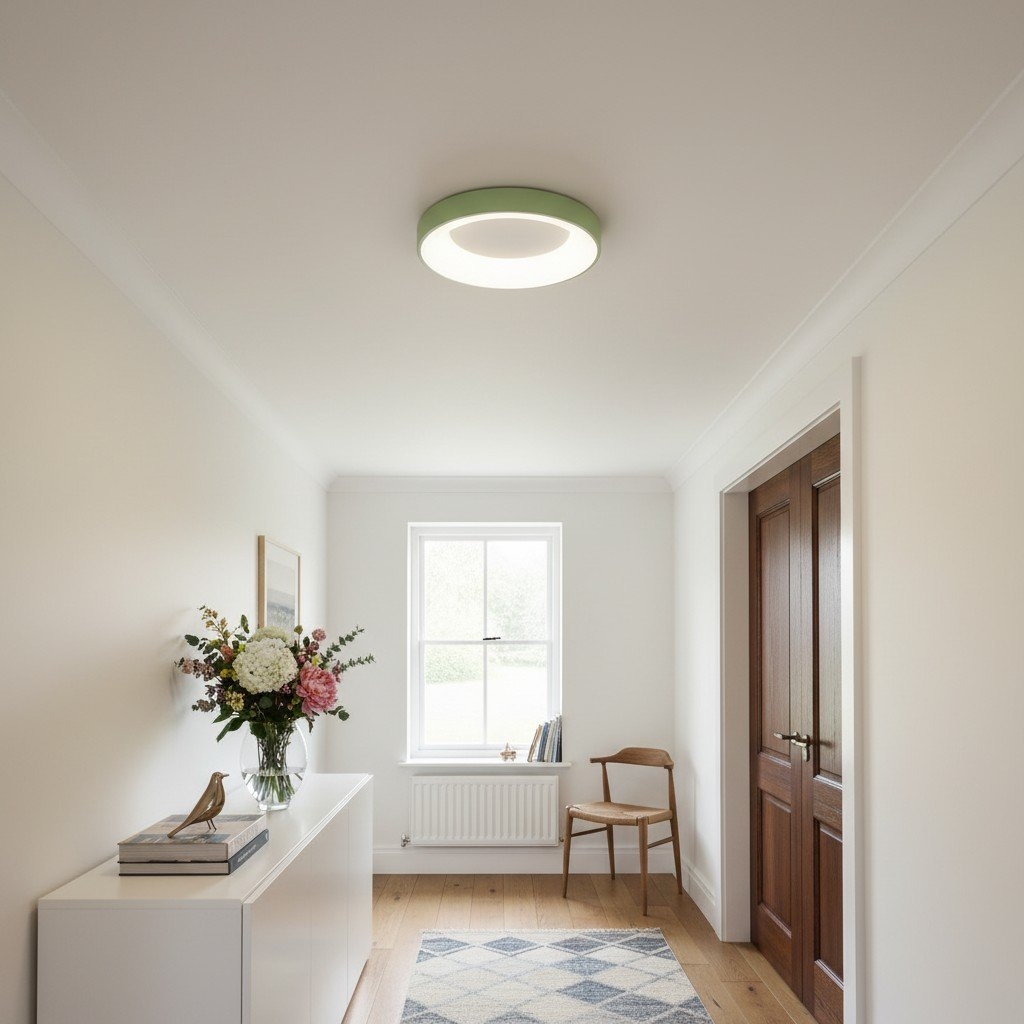 Lumiflexa Ultra Thin Round LED Ceiling Light – Minimal Hallway Design T523