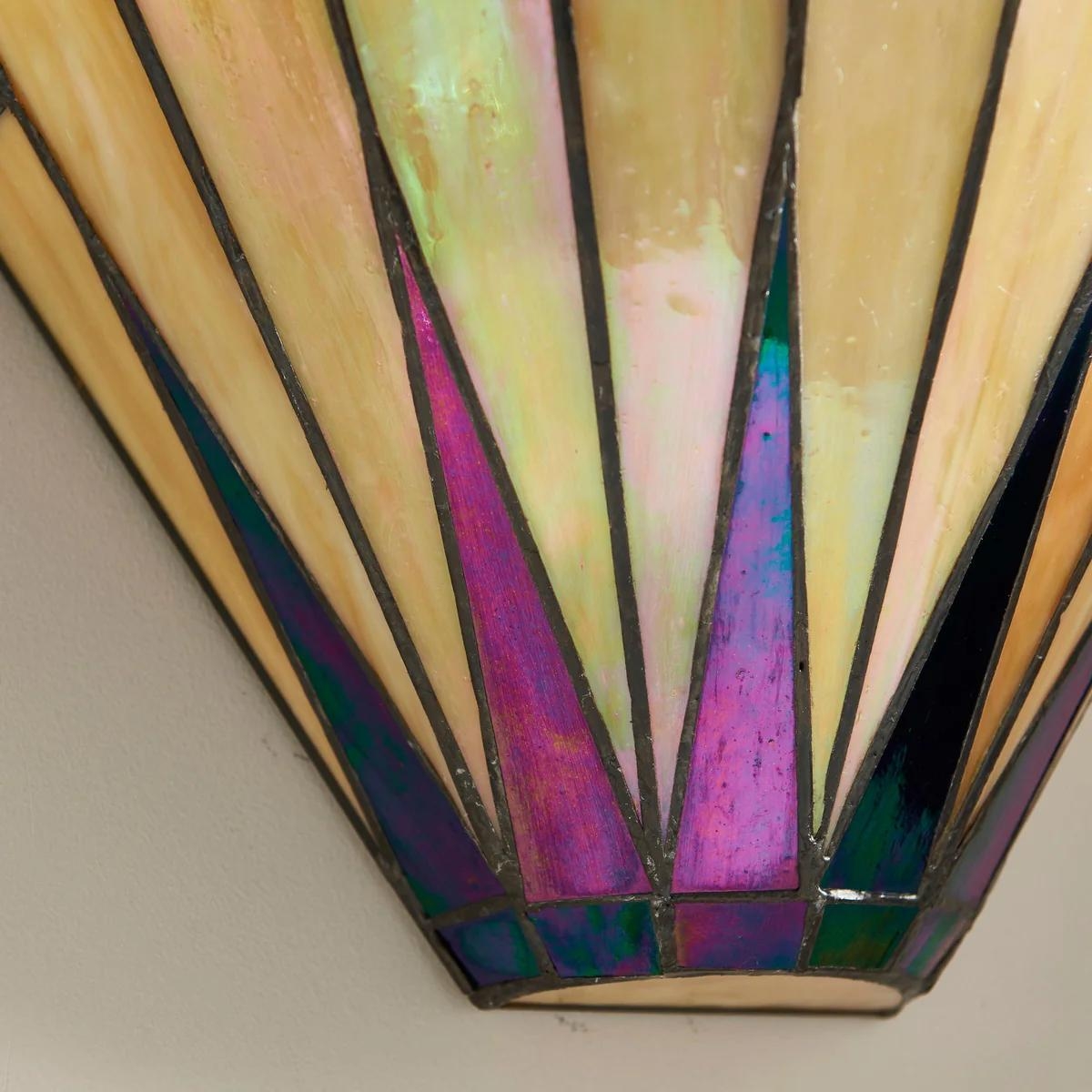 TF Dark Star Geometric Wall Sconce - Art Deco Tiffany Light for Hallway T638