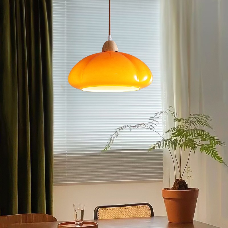 Nordic Retro Pumpkin Glass Pendant Lamp S134