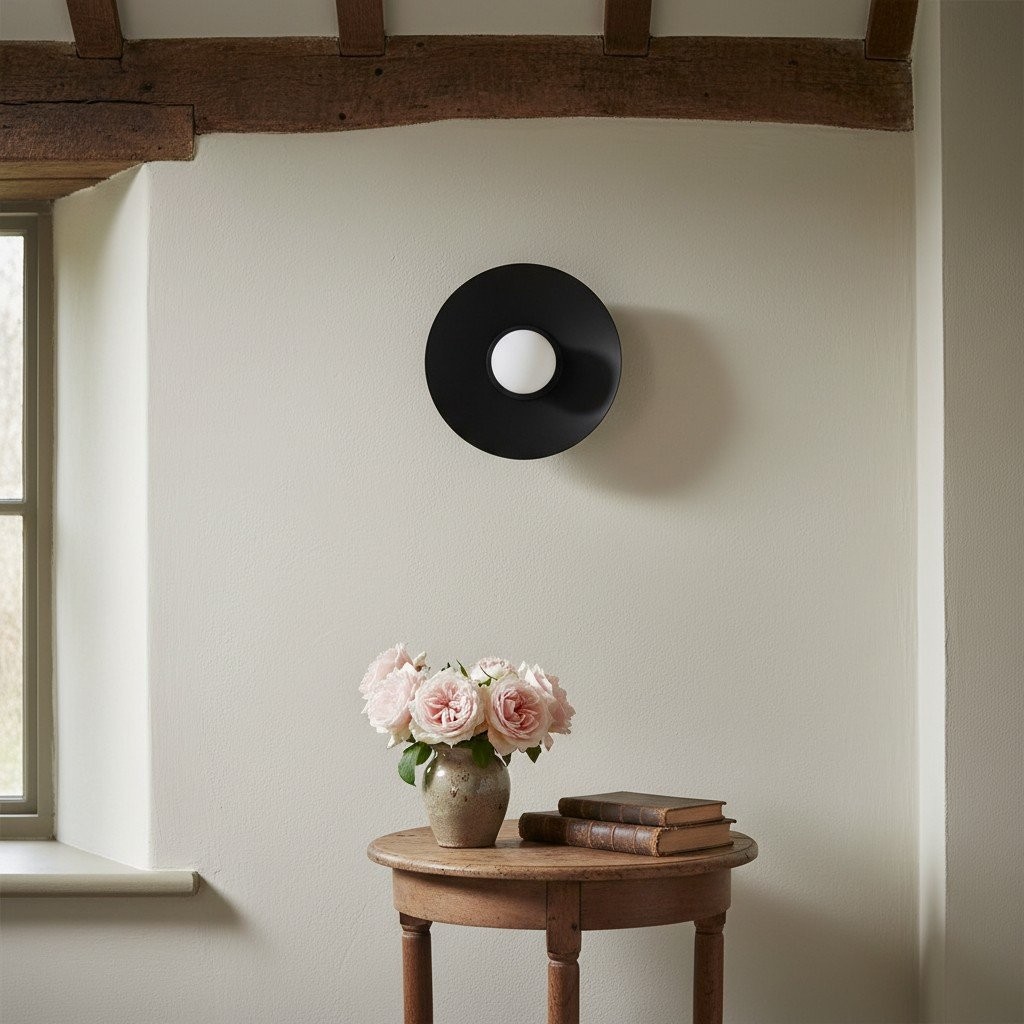 Radiro Globe Brass and Black Wall Light - Minimalist Scandinavian Sconce T296