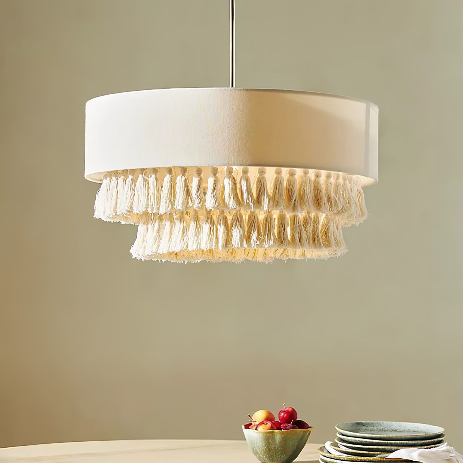 Bohemian Hemp Rope Tassel Chandelier M454