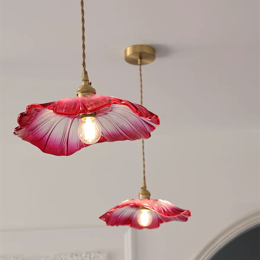 Tiffany Lotus Glass Pendant Light for Living Room S08