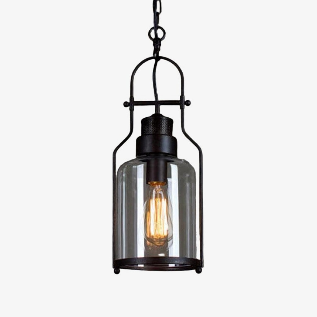Lirra Vintage Iron Glass Pendant Lamp - Industrial Style Ceiling Lamp for Bars and Homes U20