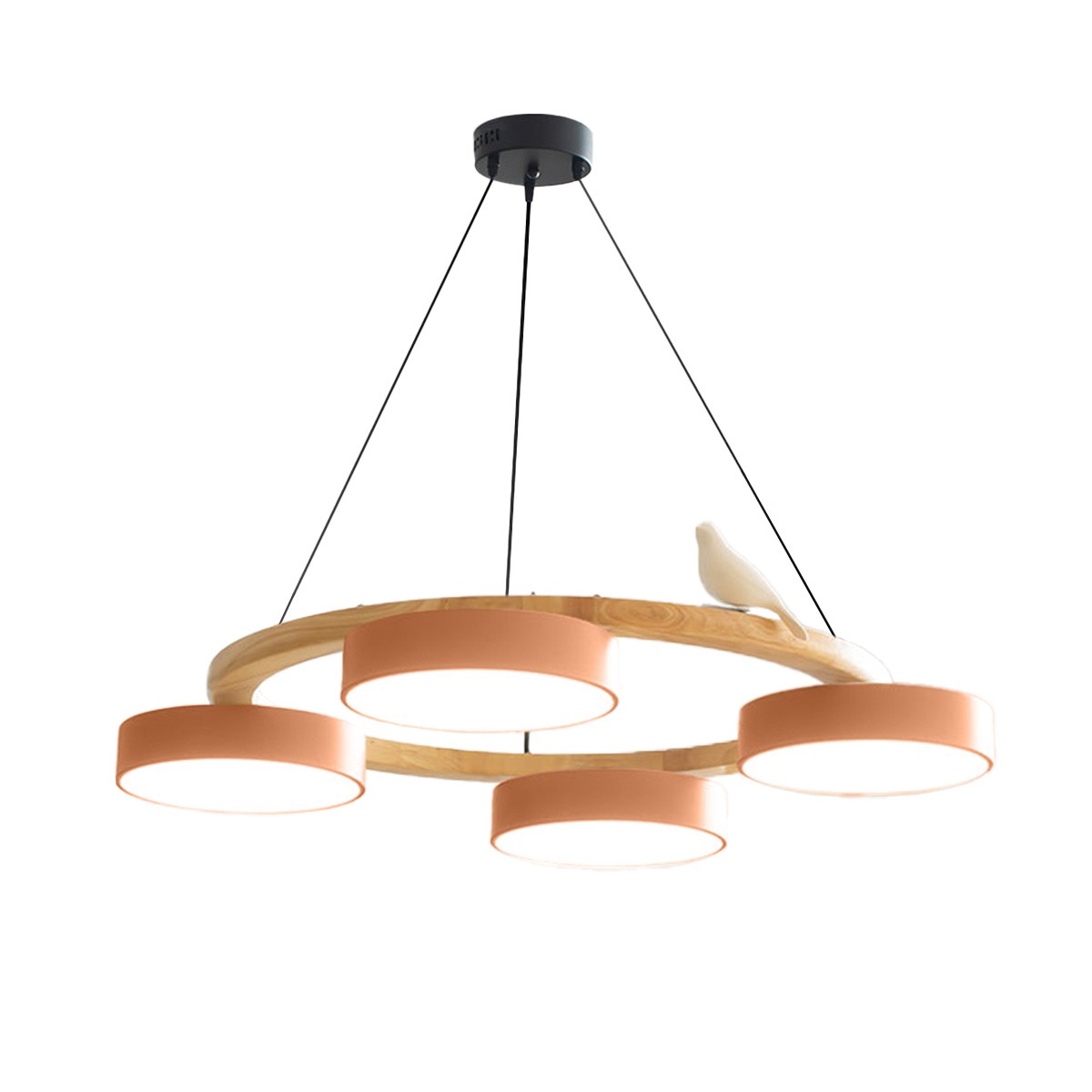 Nordic Wooden Bird Creative Round Chandelier S206