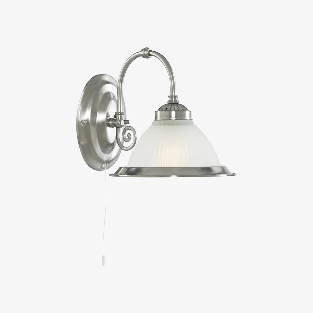 TF Vintora Ribbed Glass Wall Lamp - Industrial Bell Shape for Diner and Hallway T1004