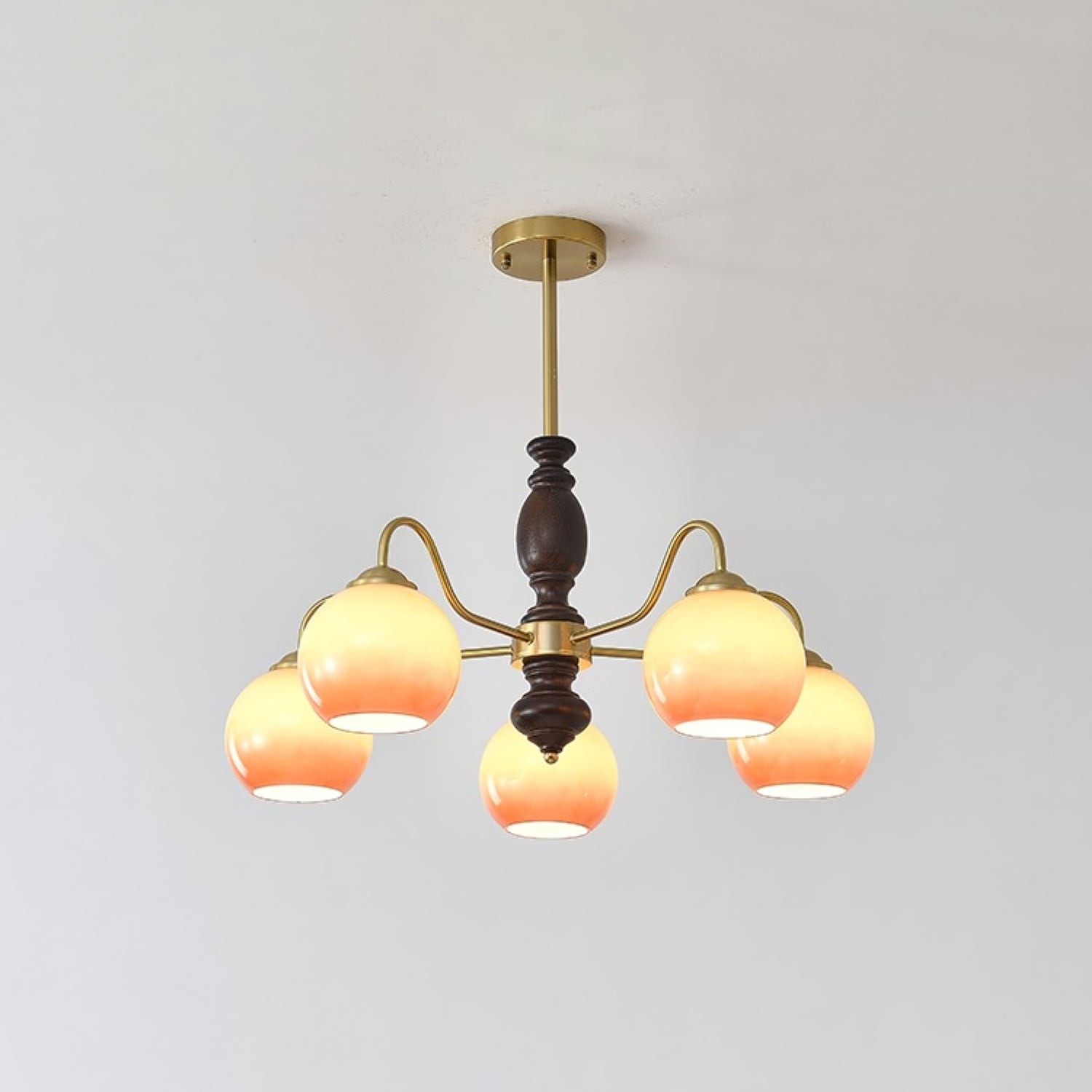 French Medieval Style Caramel Orb Chandelier M567
