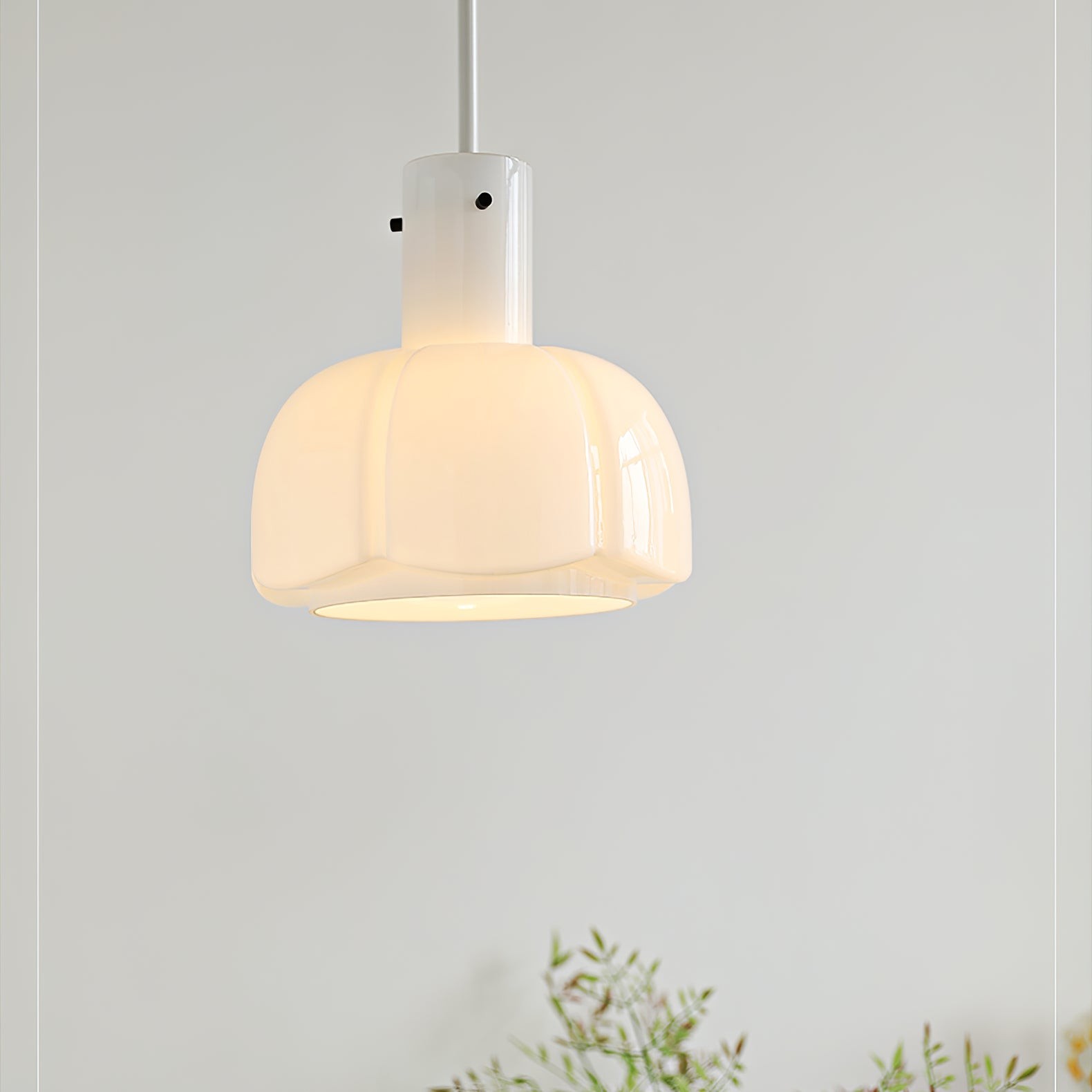 French Pastoral Style Petal Glass Pendant Light M23