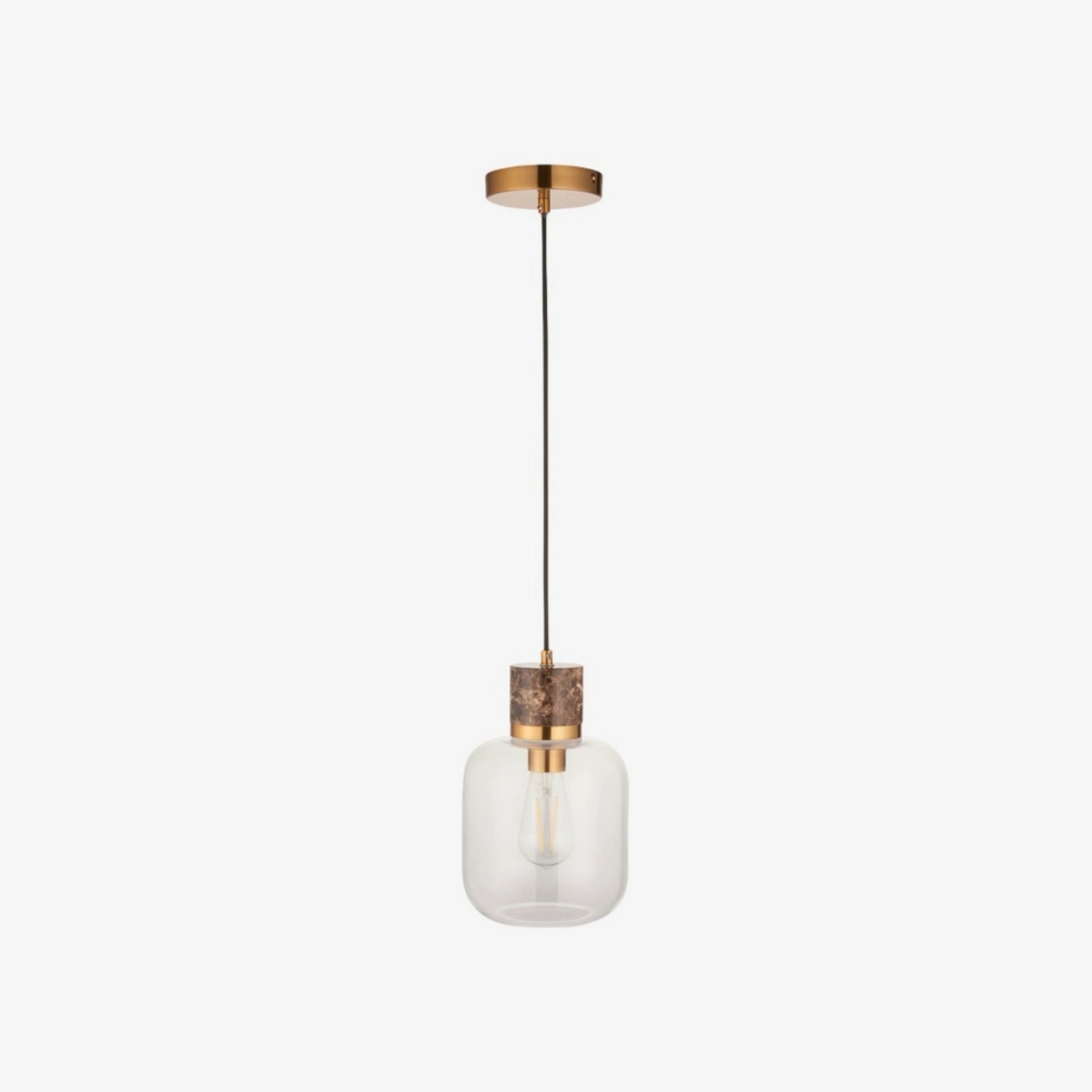 Korlisse Natural Stone and Glass Pendant Light - Stylish Lamp for Lounge or Living Room T929