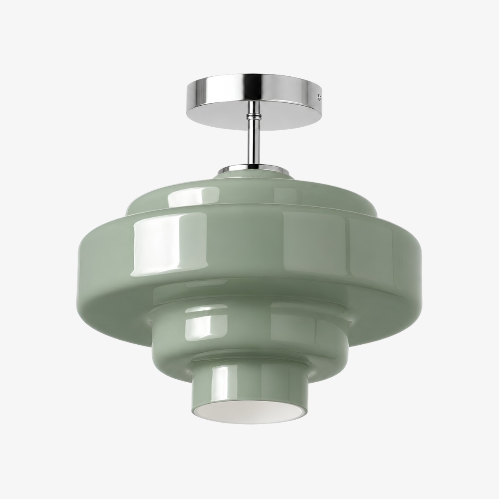 Koloro Glass Ceiling Light - Layered Rounded Design Lampshade for Hallway or Cloakroom T2251