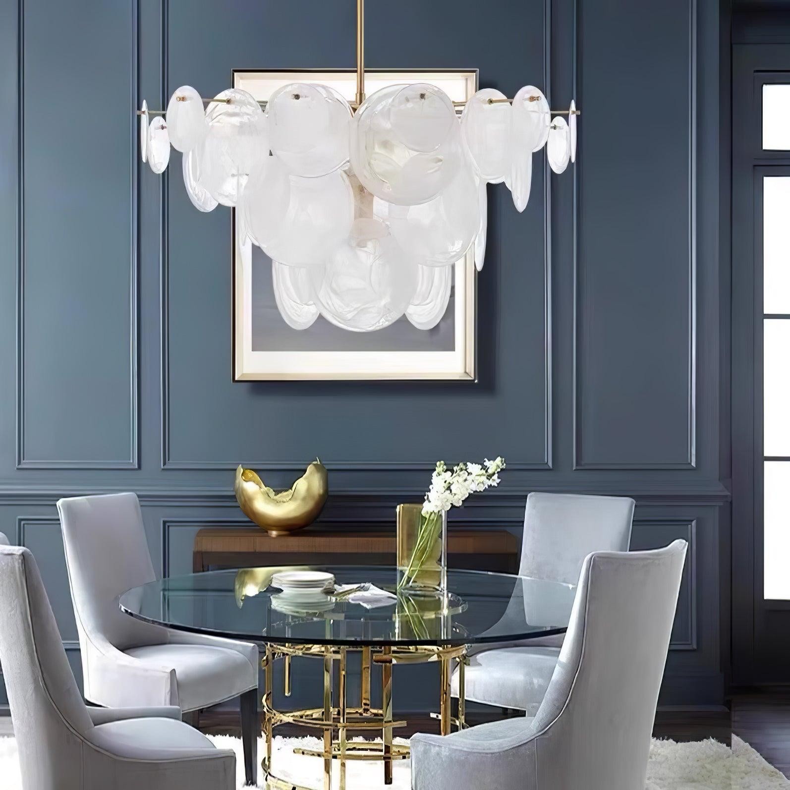 Brass Discs Cascading Chandelier M471