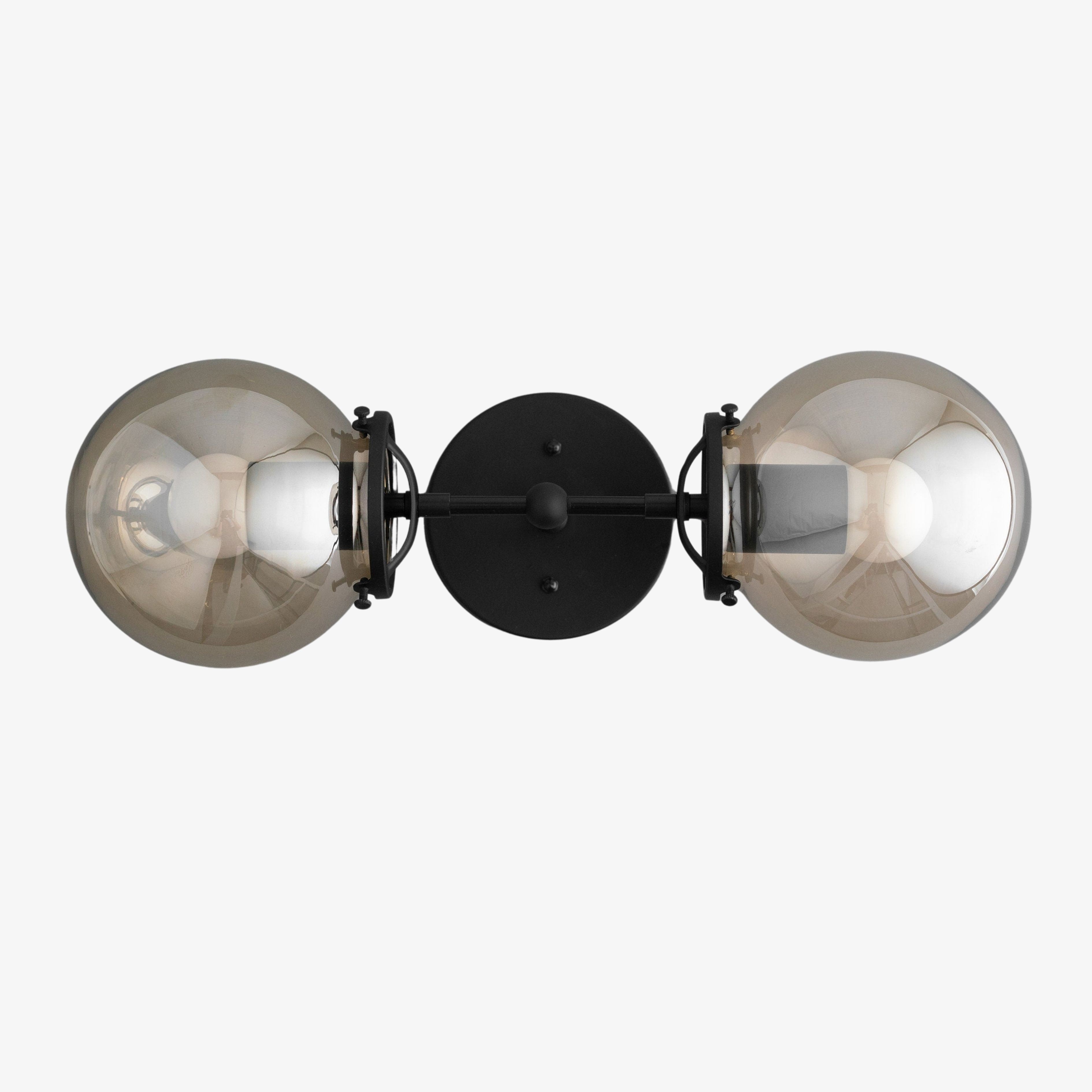 Lumio Globe Double Globe Vanity Wall Light - Rustic Farmhouse Bathroom Wall Fixture T336