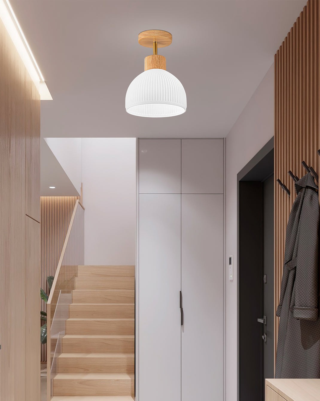 Nordic Wood Style LED Ceiling Lamp M76