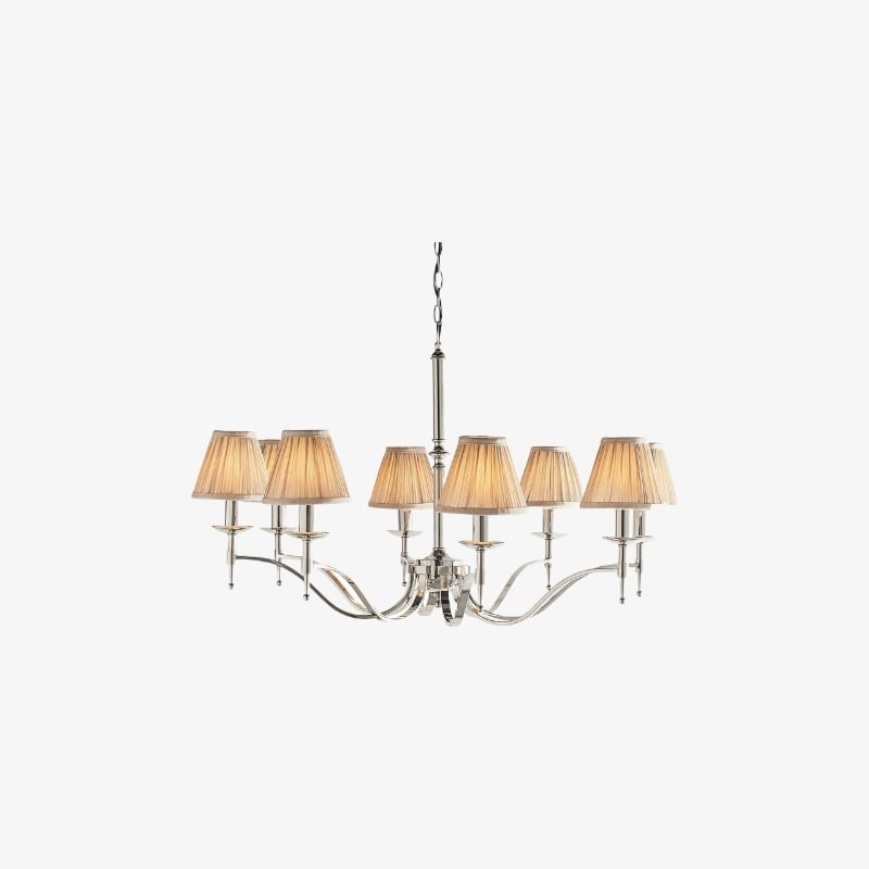 Tela Timeless Classic Elegant Multi Arm Stanford Chandelier - Metal Fabric Lighting for Living Room T820