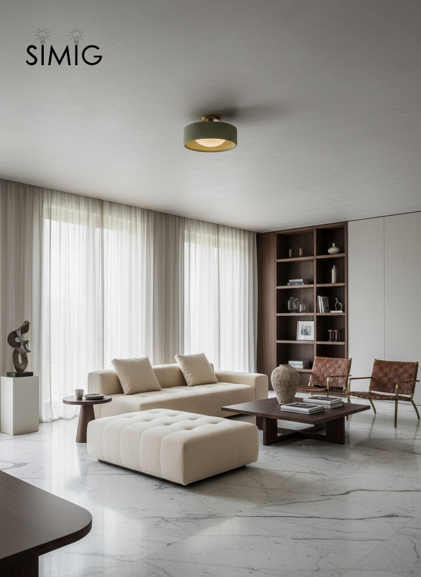 Cerova Elegant Round Porcelain Flush Mount Ceiling Light G86