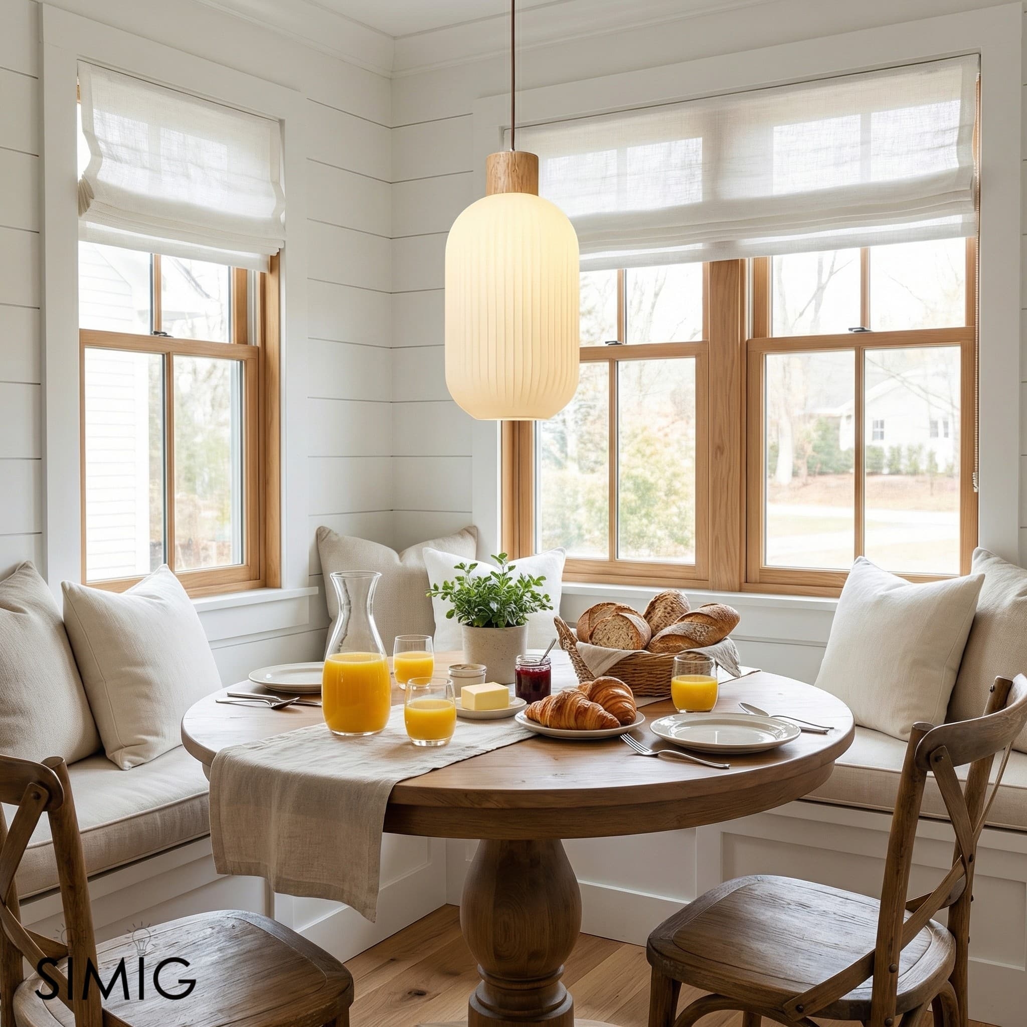 Opalyn Elegant Milky White Pendant - Vintage Lighting for Dining Room T1092