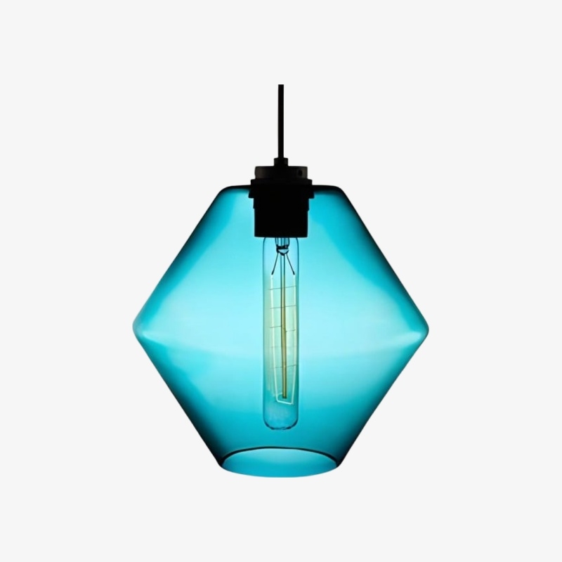 Modern Geometric Glass Pendant Light - Home Decor Multiple Colors Lighting S377