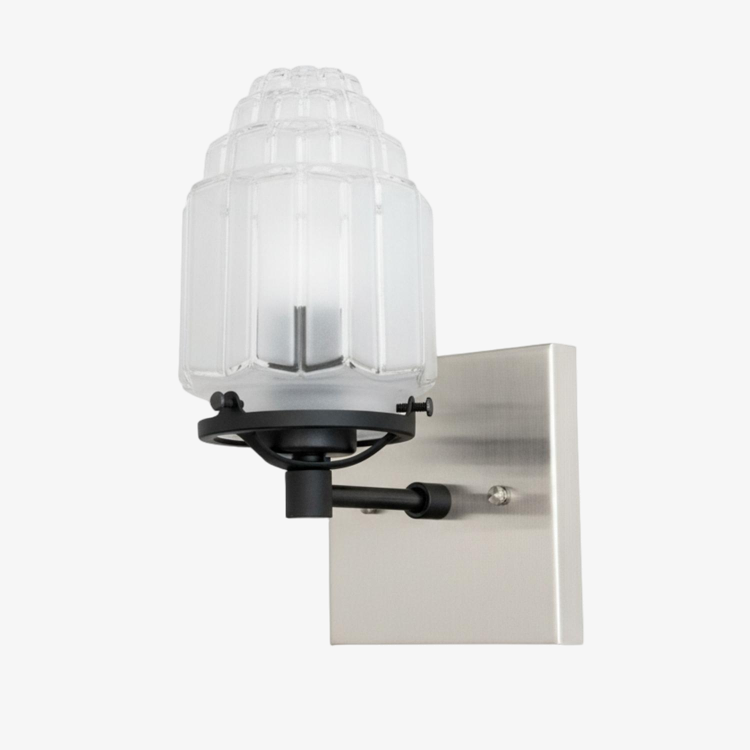 Tierlux Glass Art Deco Wall Sconce - Glass Frosted Globes with Skyscraper Globe T294