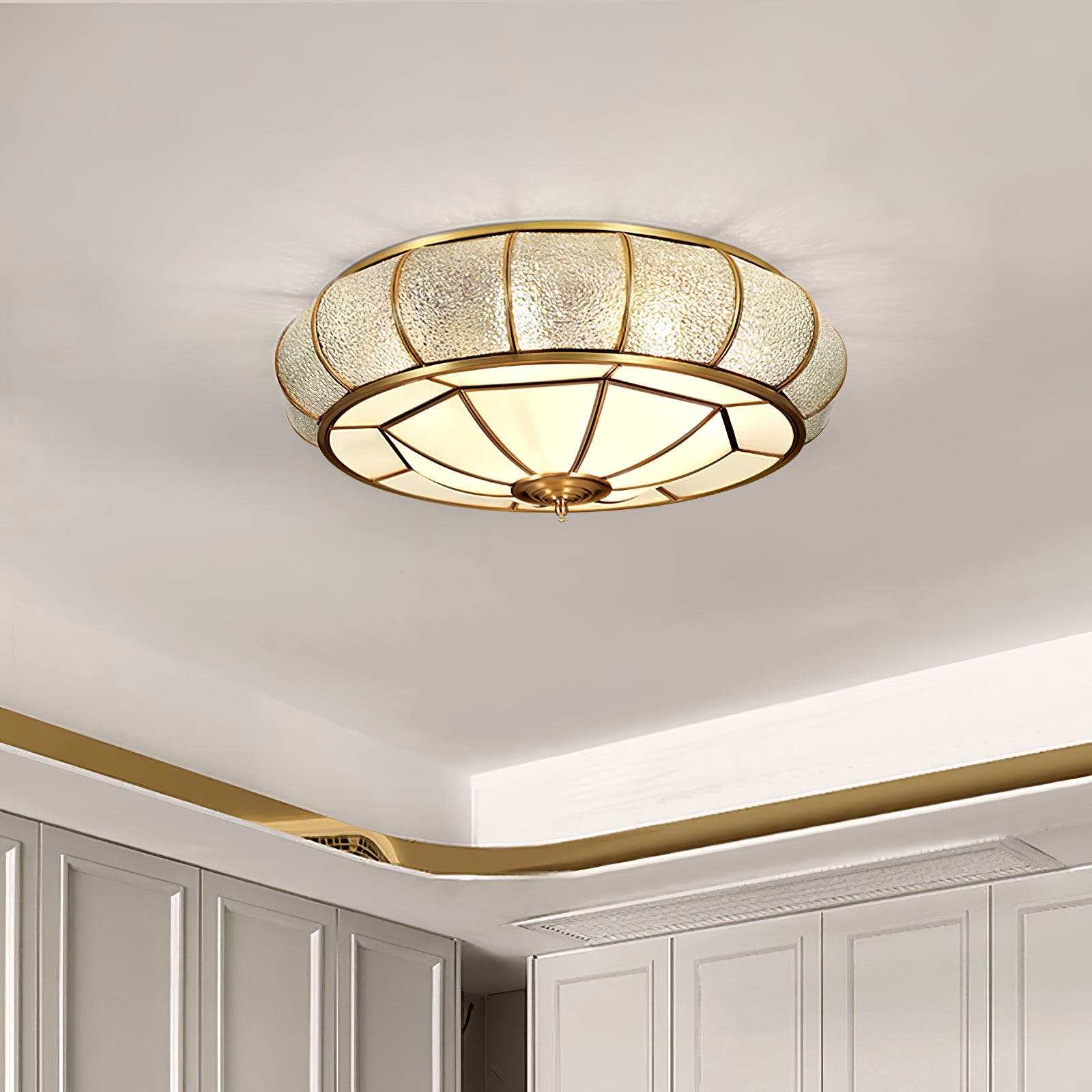 Round Textured Glass Ceiling Light M416