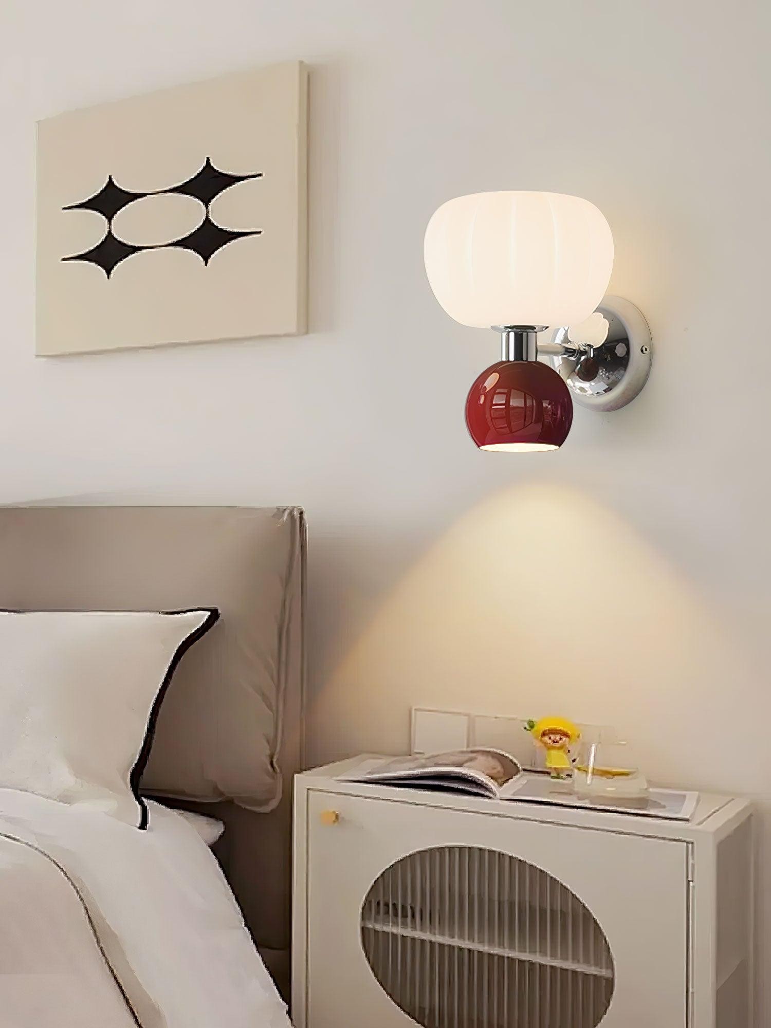 Cream Style Bedroom Bedside Pumpkin Wall Sconce M437