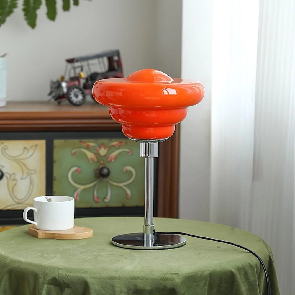 Modern Table Lamp Featuring Textured Glass Shade S247