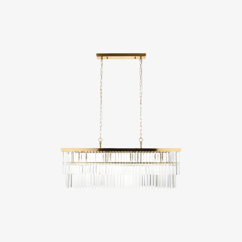 Vitralon Linear Pendant Lamp - Diamond-Shaped Glass Lampshade (Crystal Clear) - Fits Living and Dining Rooms T944