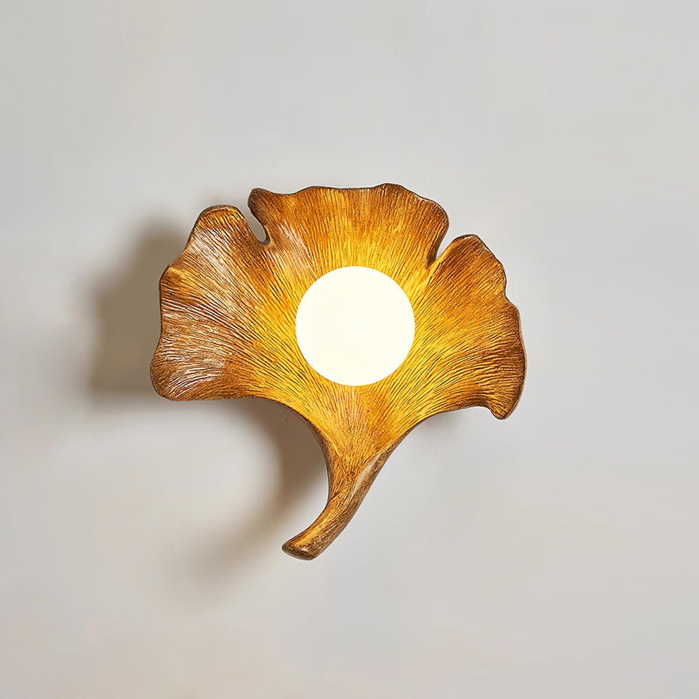Vintage Ginkgo Leaf Resin Wall Lamp M157