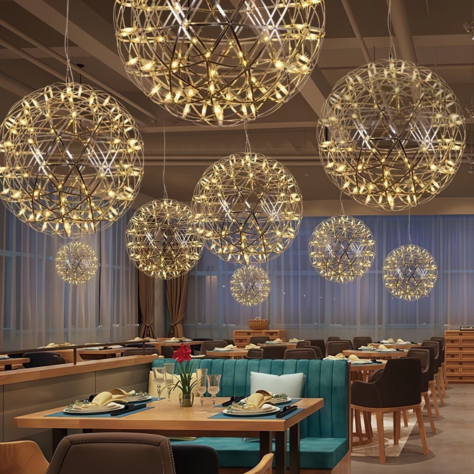 Silver Spark Ball Pendant Light T204