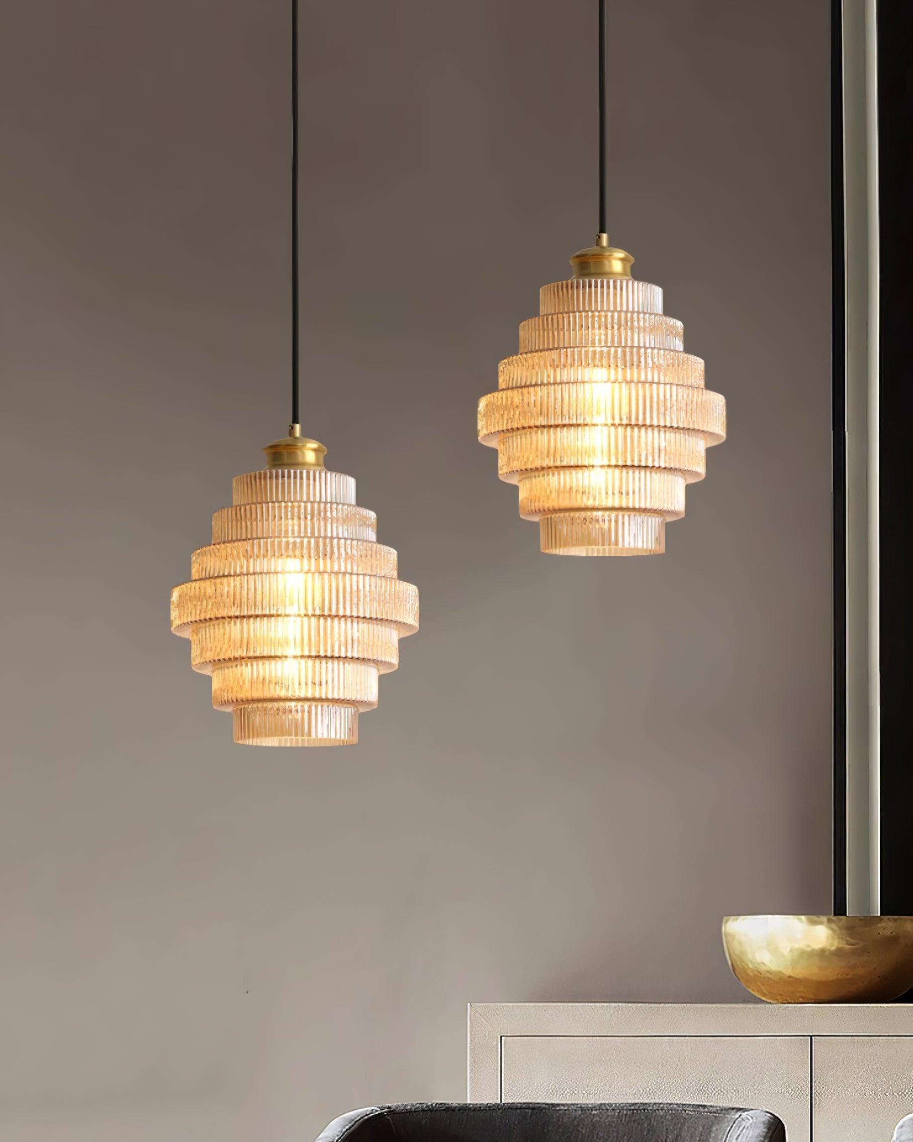 Modern Creative Pleated Design Glass Pendant Lamp M48