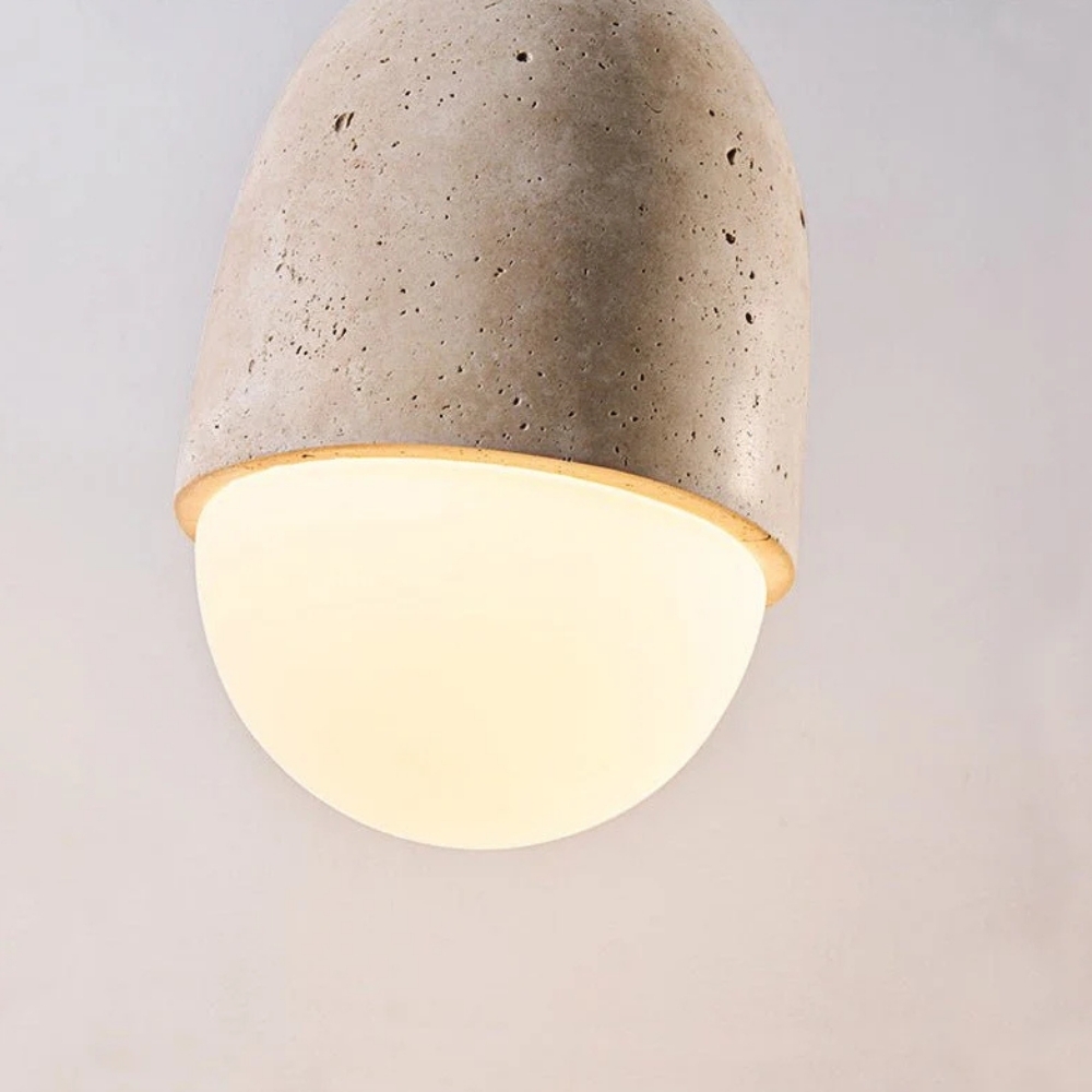 Orbaltis Modern Orb Cluster Pendant - Natural Stone and Glass Hanging Lamp for Living or Kitchen T1106