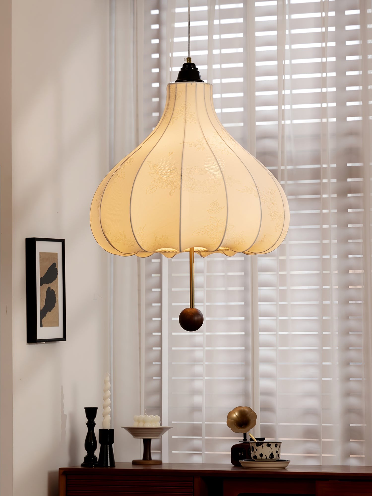 Retro Chestnut Fabric Pendant Light M465