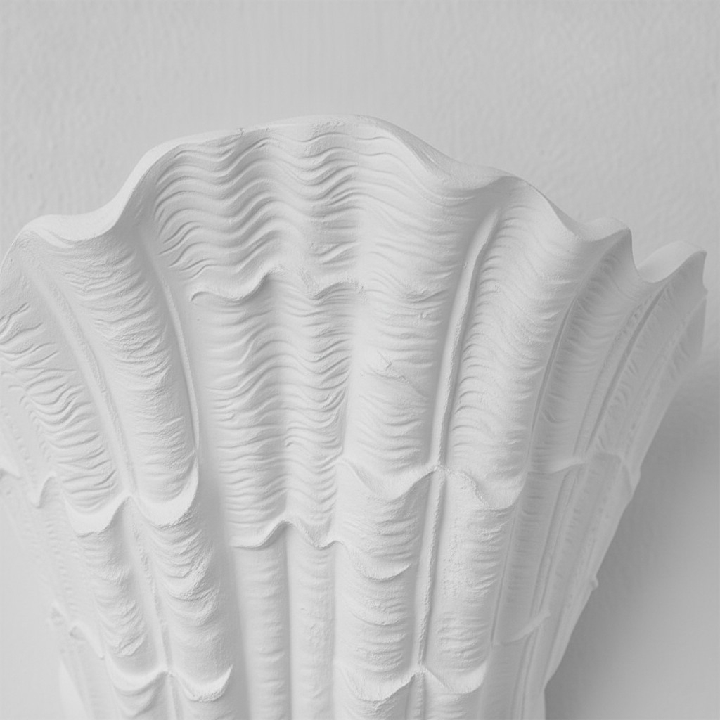 Seavira Organic Seashell Texture Wall Light - Modern Plaster Sconce for Living Room and Entryway T1110
