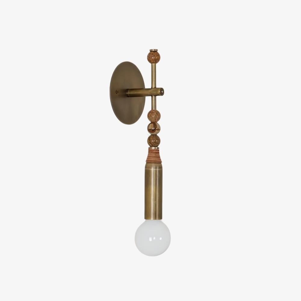 Dotmelle Contemporary Wall Lamp - Artistic Marble and Brass Wall Sconce for Bedroom or Entryway T1215
